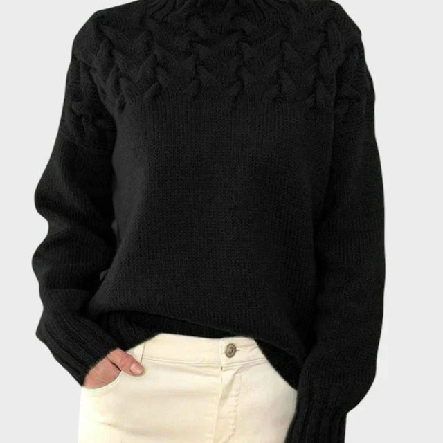 Anja - Pulover s rolčkom iz pletenine za ženske