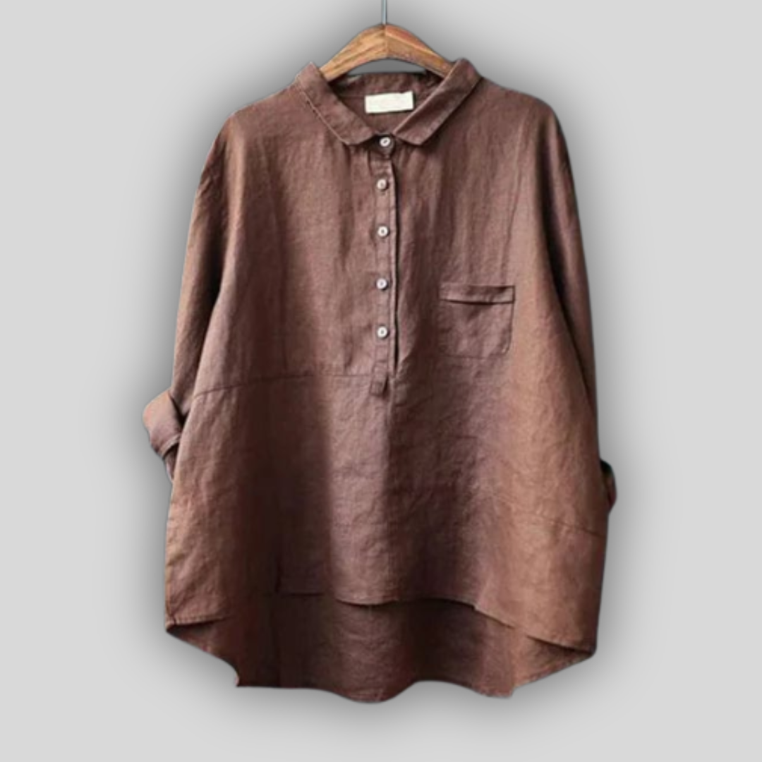 Lanena Bluza Zelena Preprostost