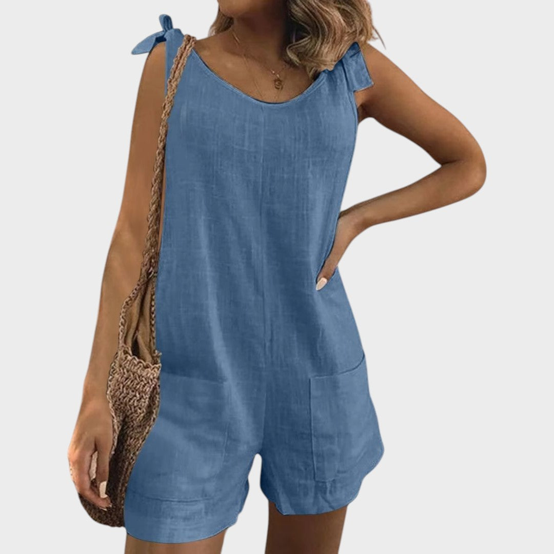 Petra - Kombinezon z vezalkami na ramenih in žepi