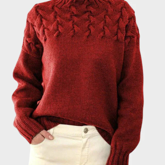 Anja - Pulover s rolčkom iz pletenine za ženske