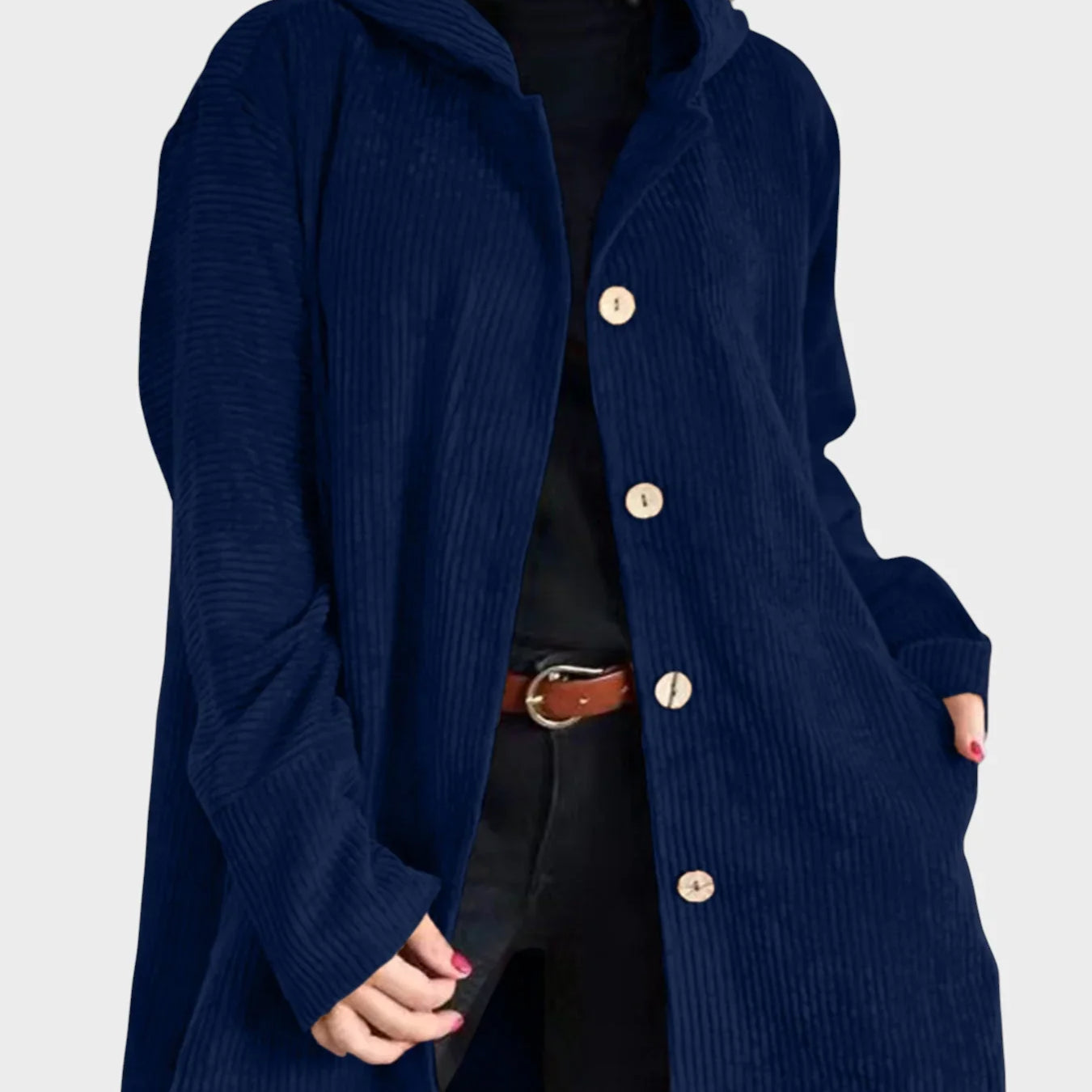 Krista - Udobna žametna jakna s kapuco