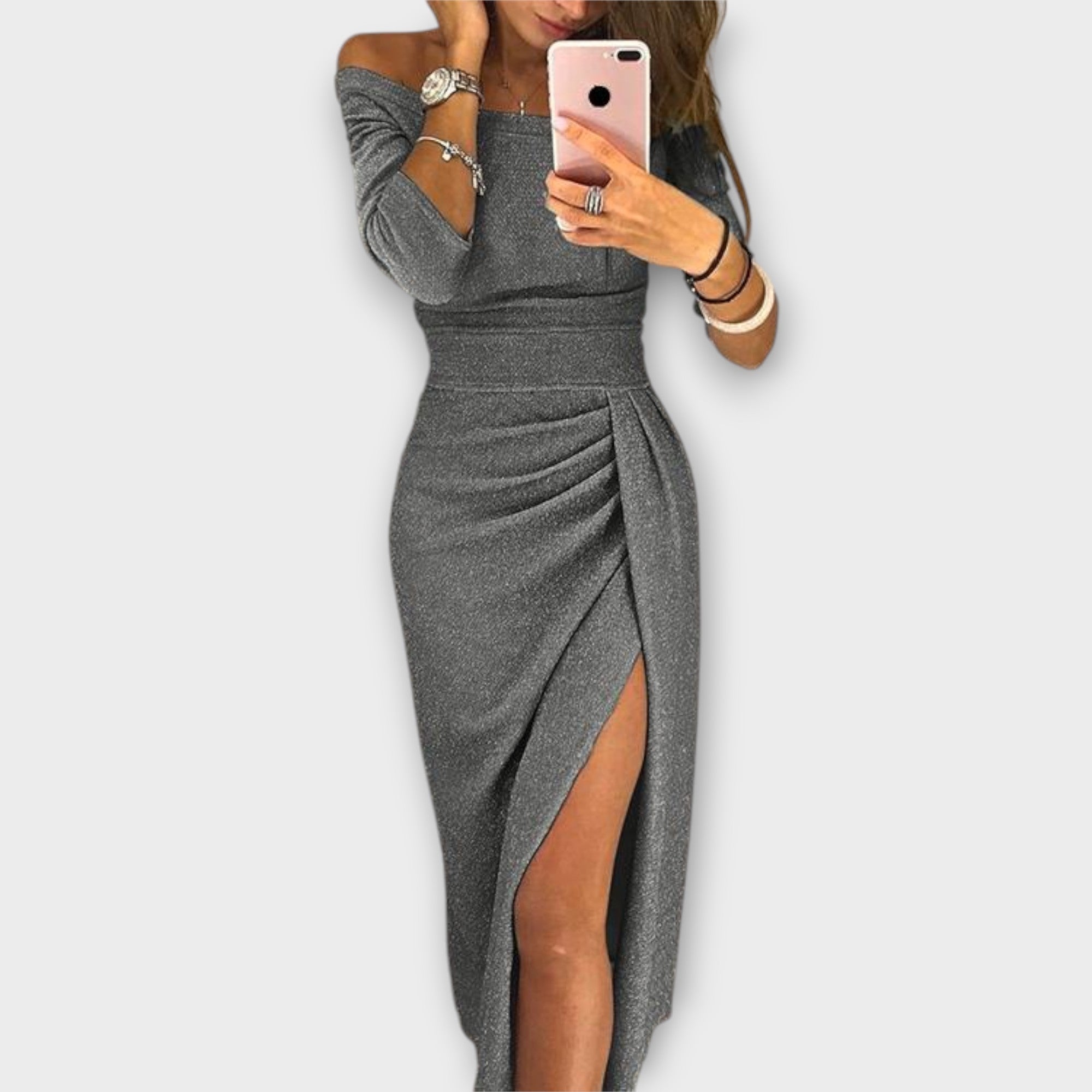 Lena - Elegantna obleka brez naramnic