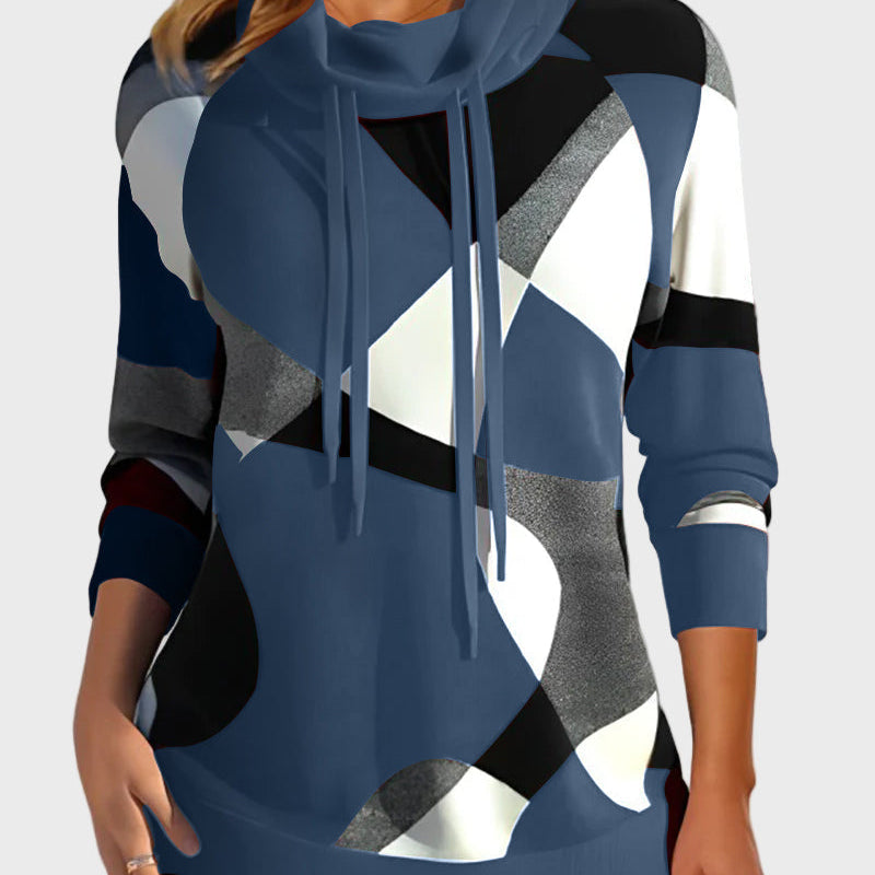 Umetniška – Oblikovana pletena dukserica s kapuco