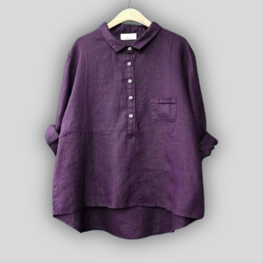 Lanena Bluza Zelena Preprostost