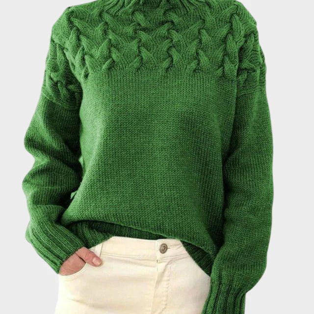 Anja - Pulover s rolčkom iz pletenine za ženske