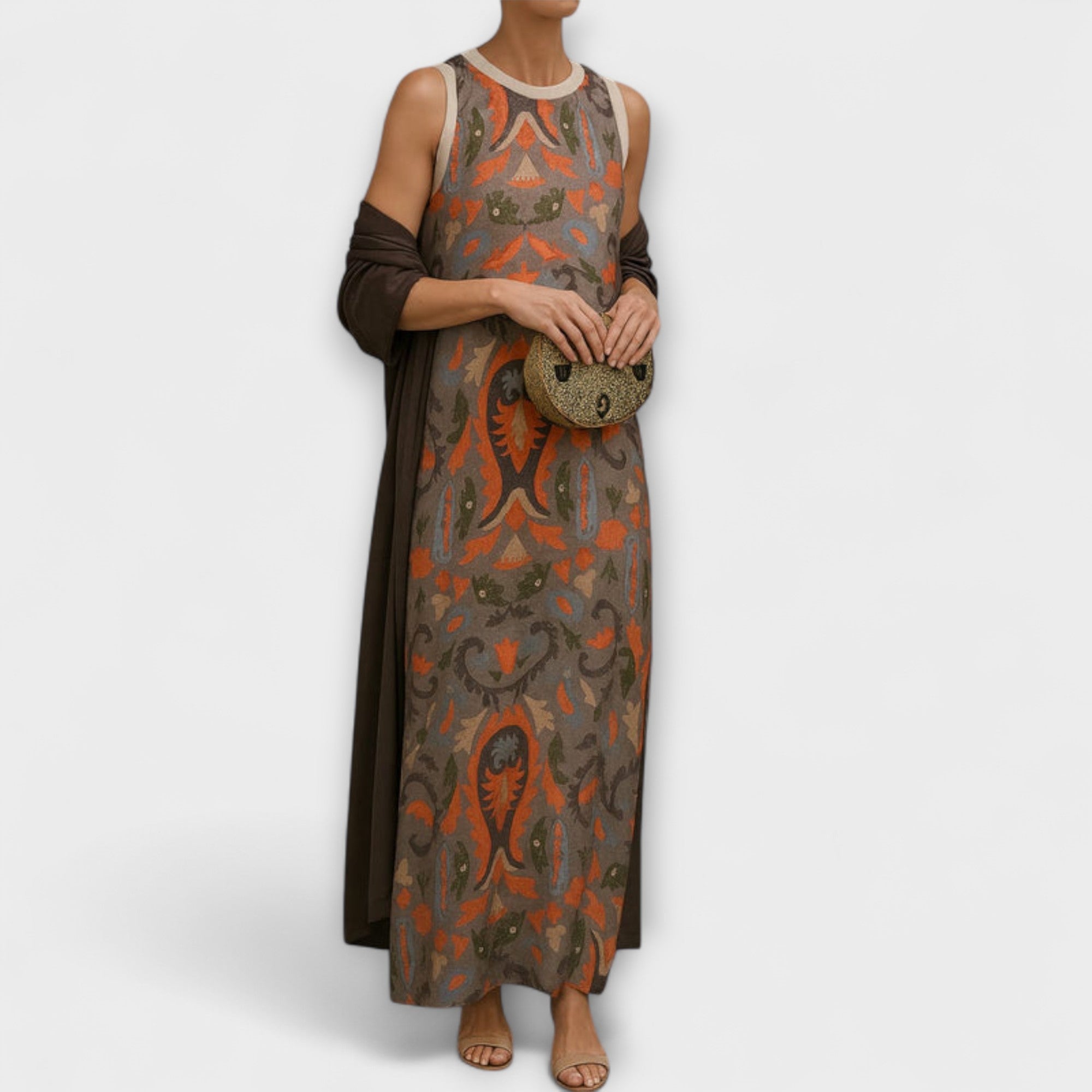 Rafaela – Elegantna dolga obleka s usklajenim jopičem