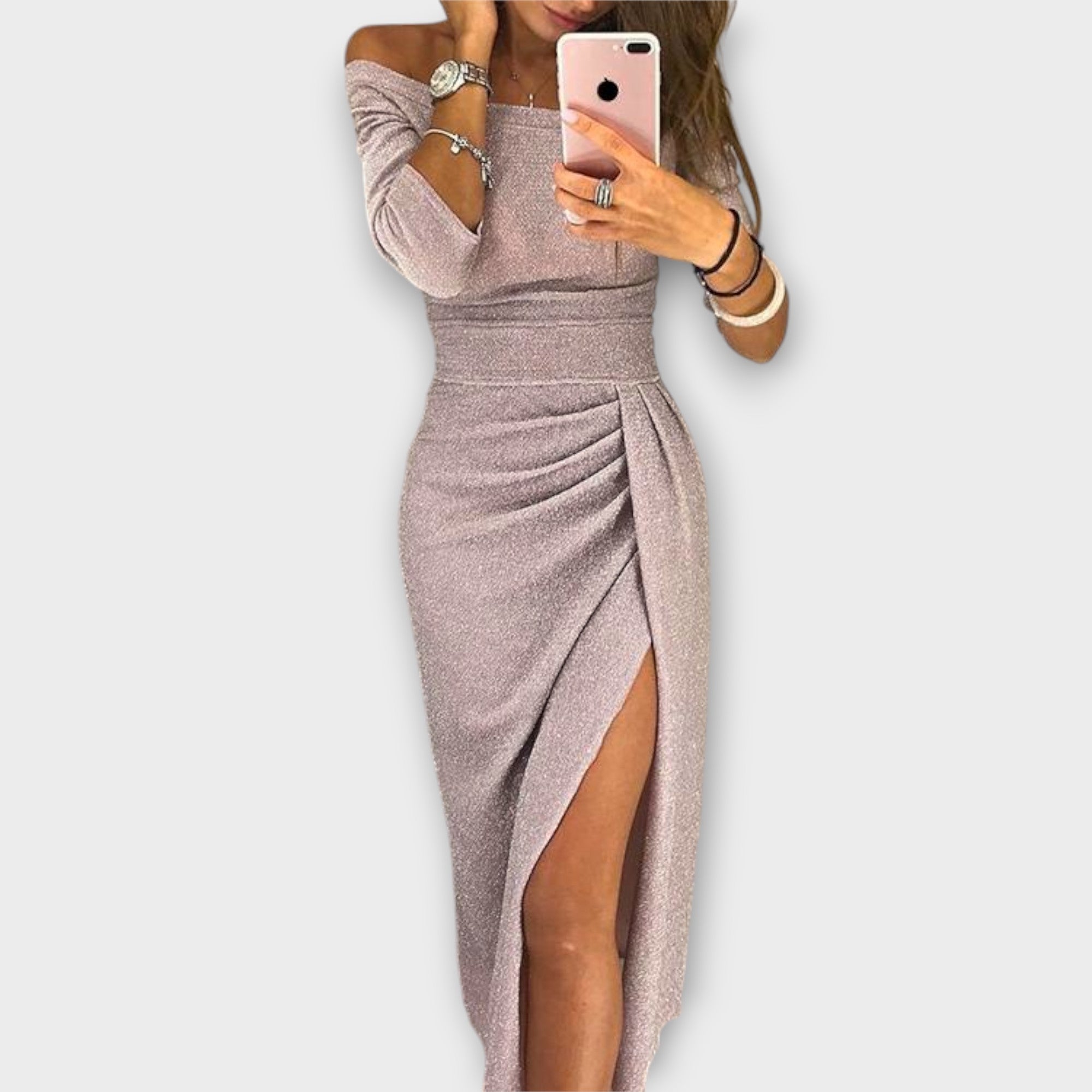 Lena - Elegantna obleka brez naramnic