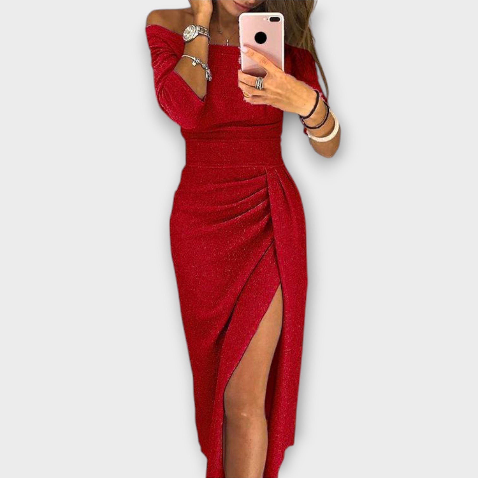 Lena - Elegantna obleka brez naramnic