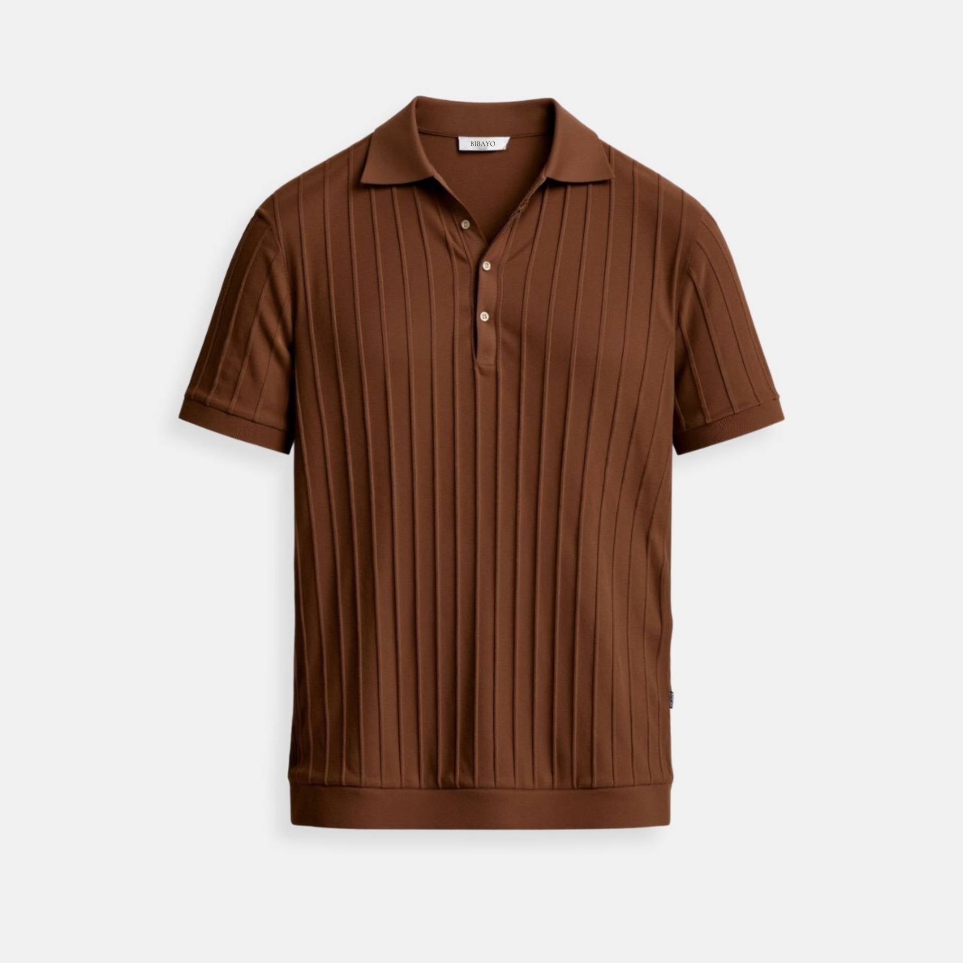 Vertikalno Črtasto Chic Gumbasto Polo Majica