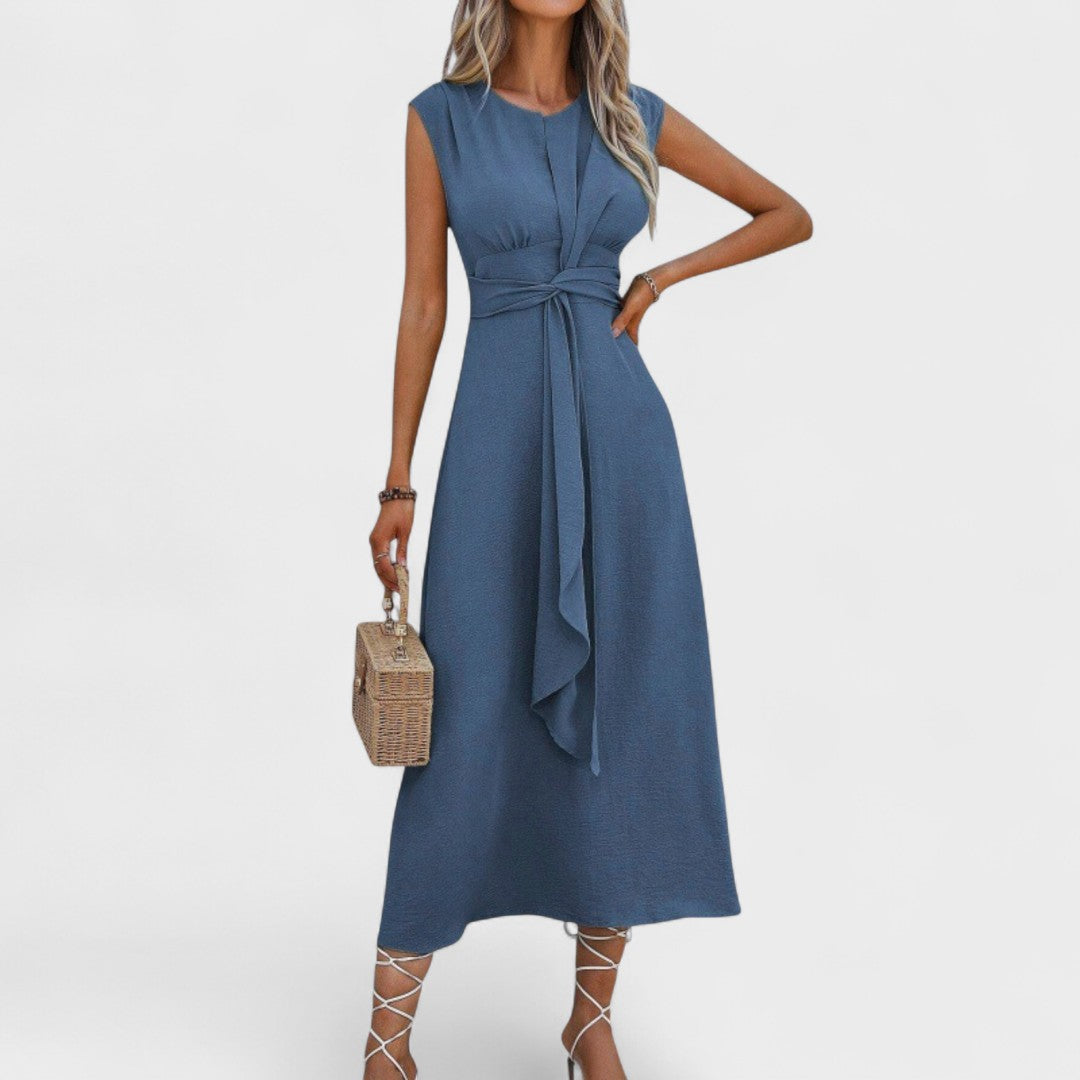 Andrea - Elegantna maksi obleka brez rokavov s krožnim izrezom