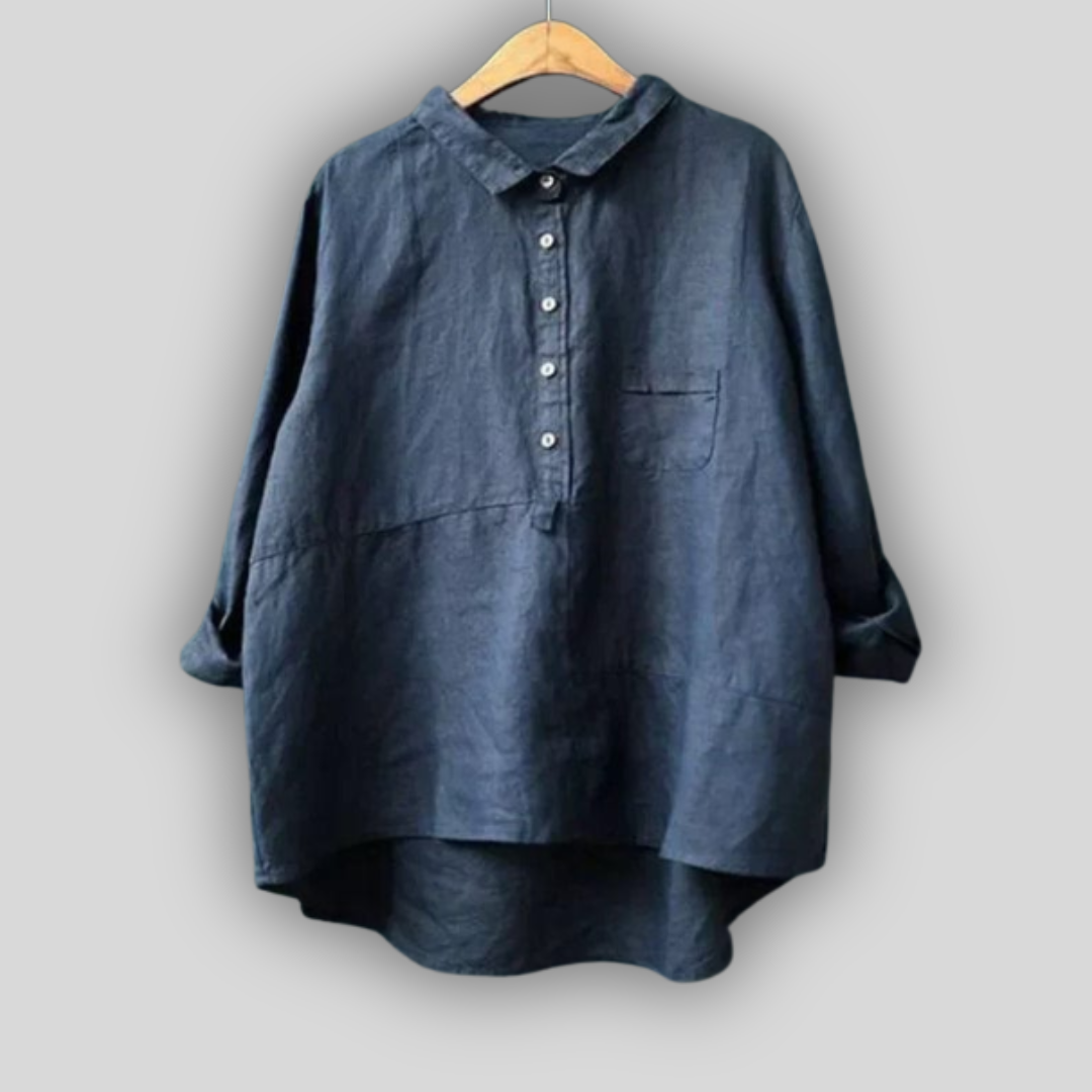 Lanena Bluza Zelena Preprostost