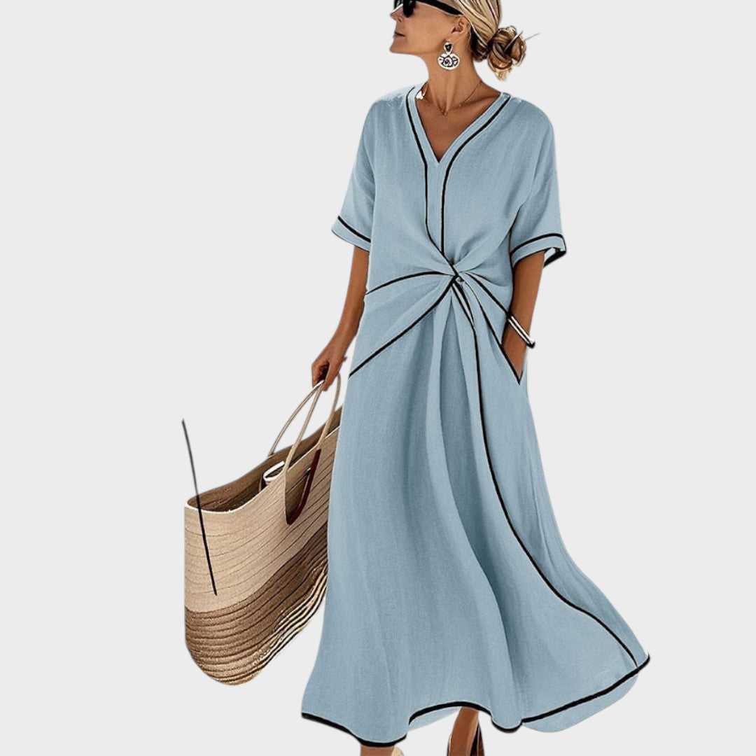 Ema - Poletna črtasta obleka