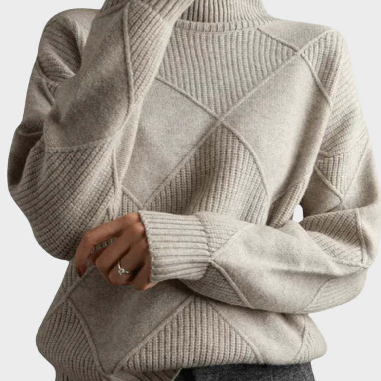 Jana - pulover z visokim ovratnikom iz luksuznega kašmirja