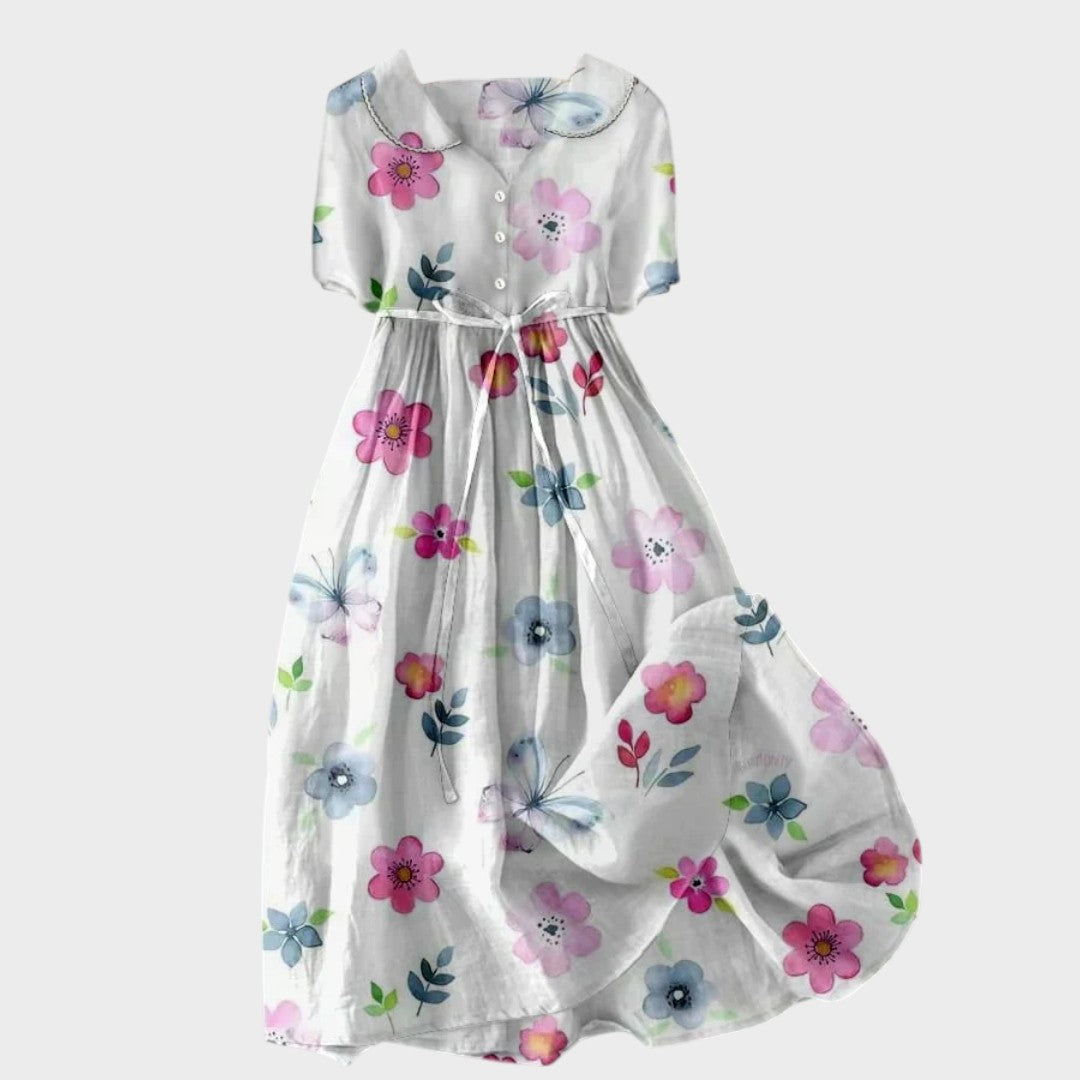 Ena - Poletna obleka s pasom na vrvico