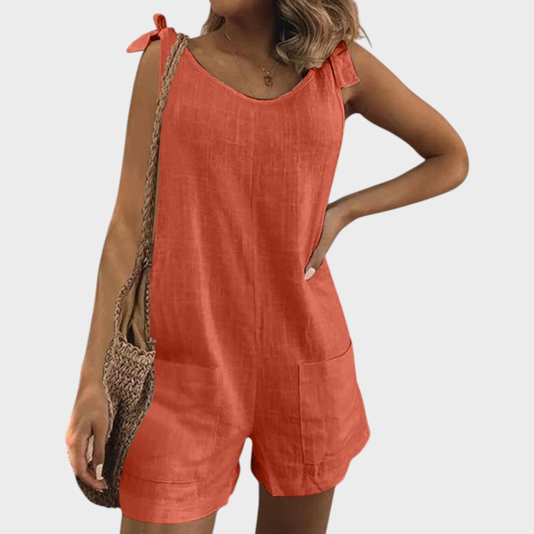 Petra - Kombinezon z vezalkami na ramenih in žepi