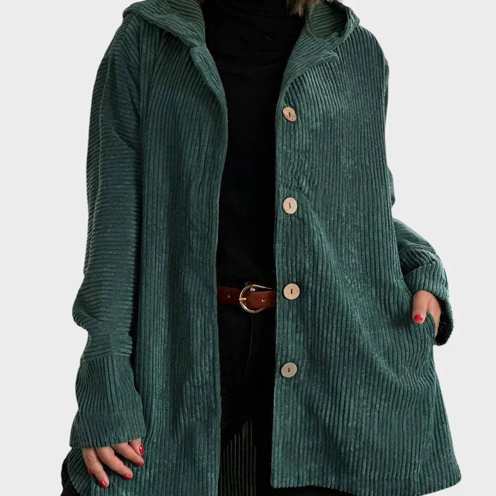 Krista - Udobna žametna jakna s kapuco