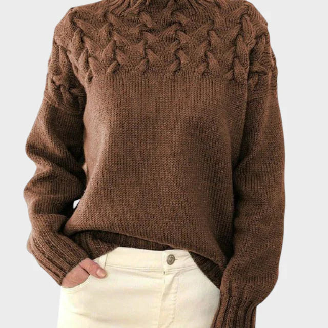 Anja - Pulover s rolčkom iz pletenine za ženske