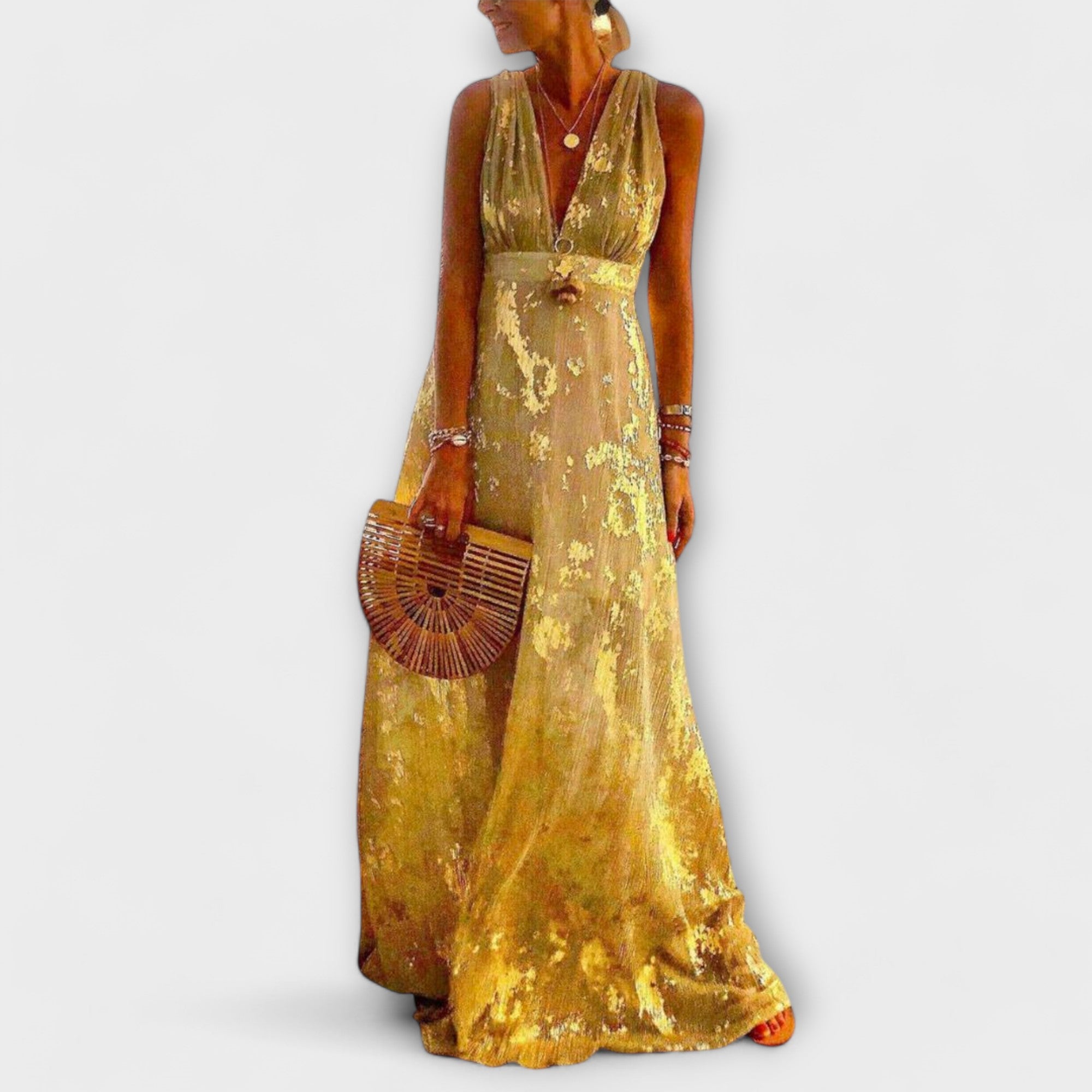 "Tatiana - Eleganten V-izrez Obleka"