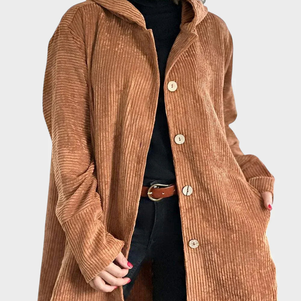 Krista - Udobna žametna jakna s kapuco