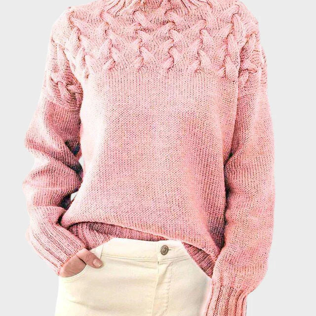 Anja - Pulover s rolčkom iz pletenine za ženske