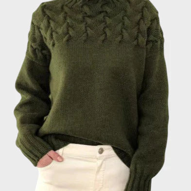 Anja - Pulover s rolčkom iz pletenine za ženske