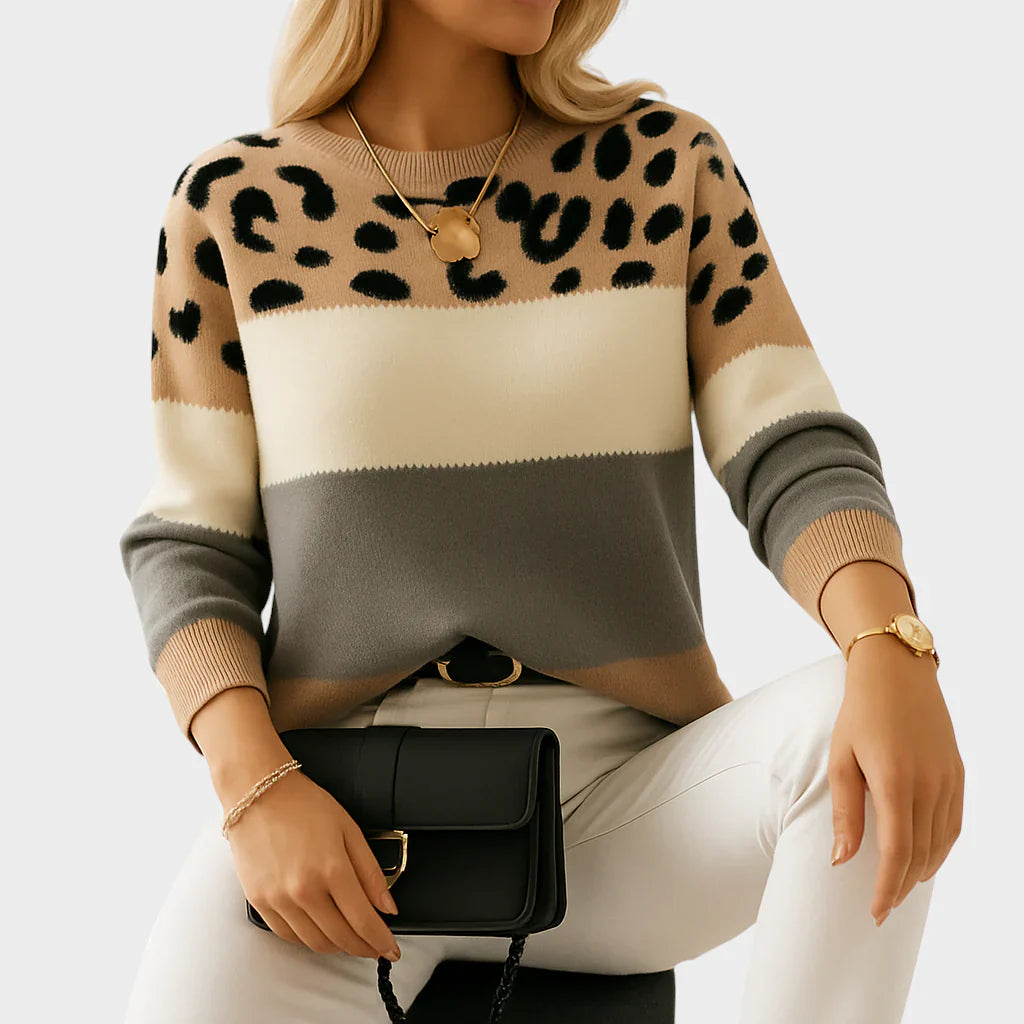 Anastazija - Pulover z leopardjim potiskom