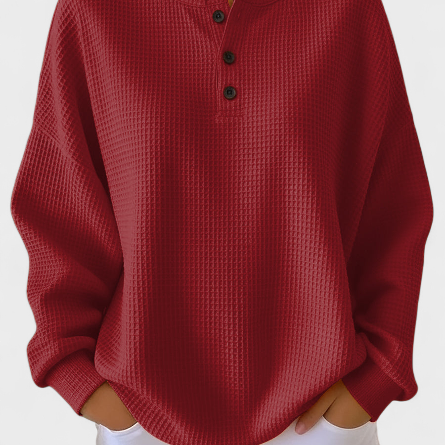 Brigita | Udobna Waffle Pletena Henley