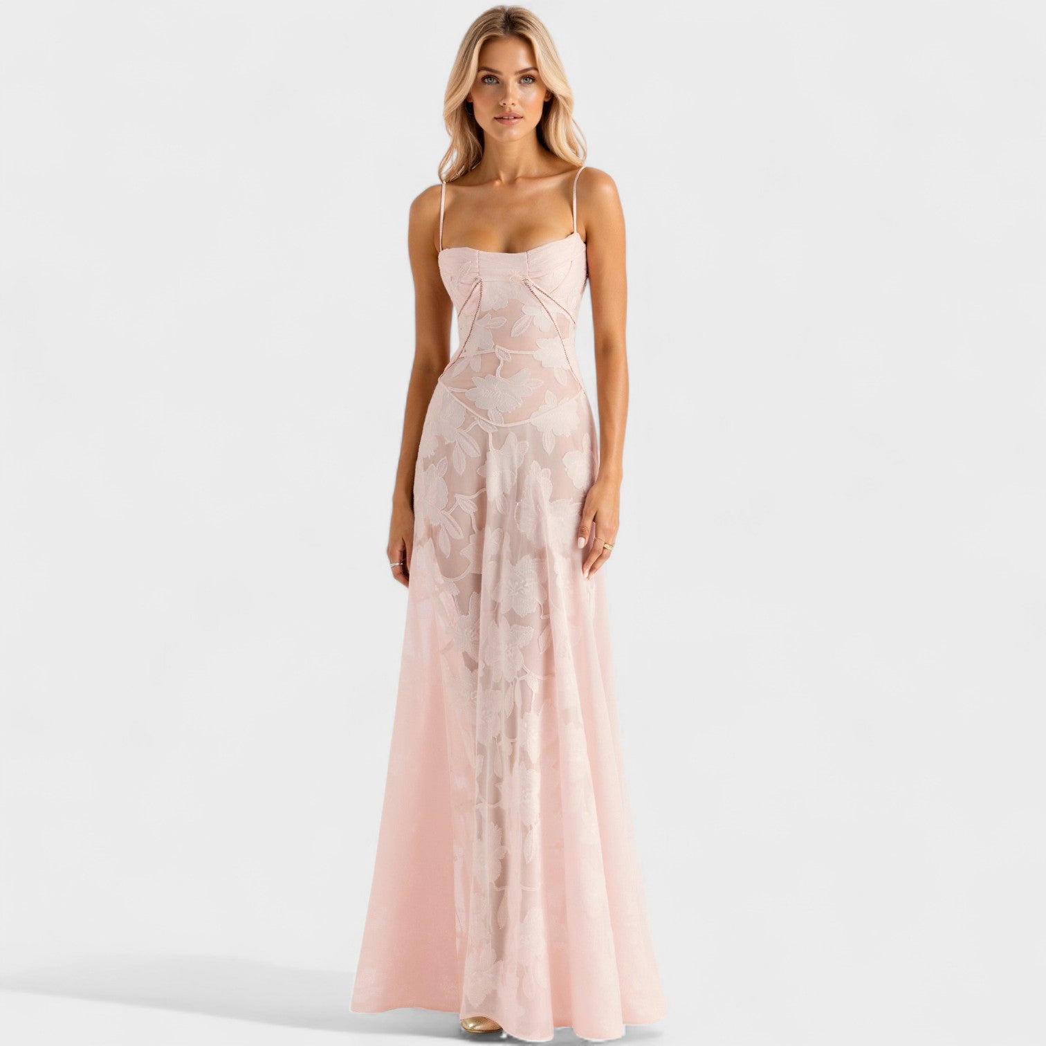 Verona - Cvetlična čipkasta obleka