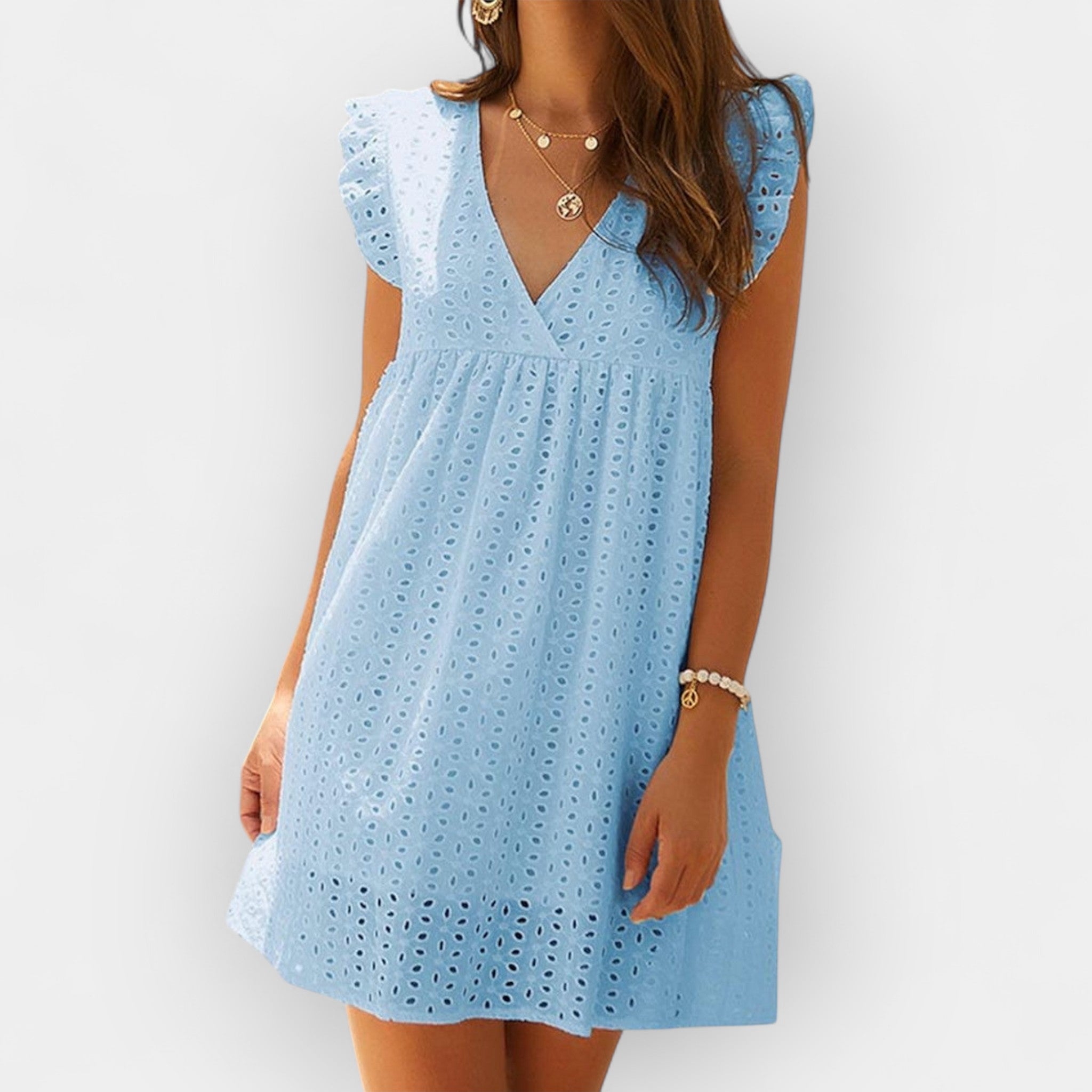 Poletna obleka s skritimi kratkimi hlačami in žepi