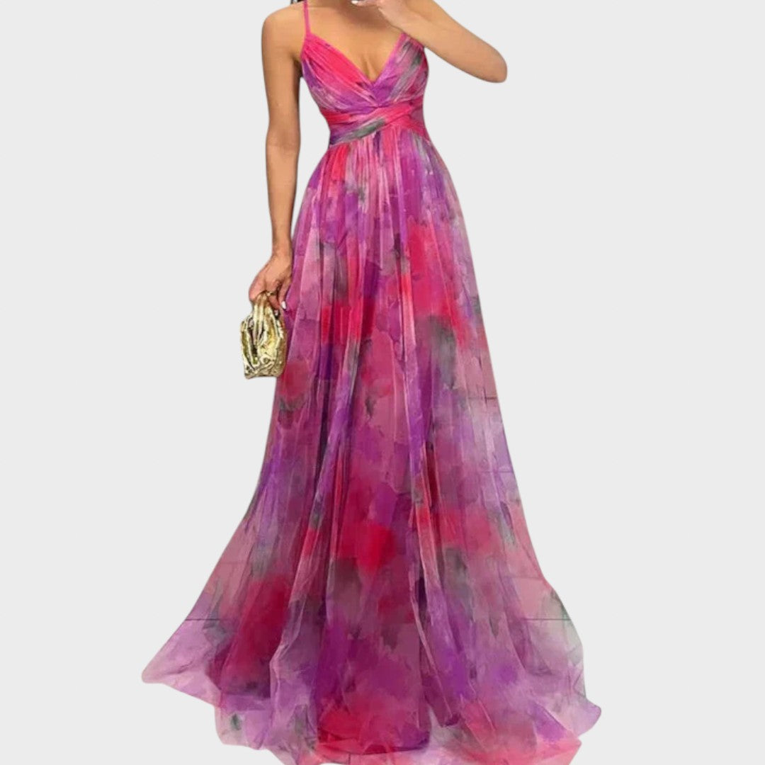 Mia - Cvetna Maki Obleka za Brezskrbno Eleganco