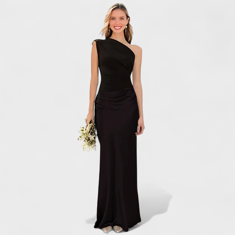 Brina | Maxi obleka iz satena z enim ramenom