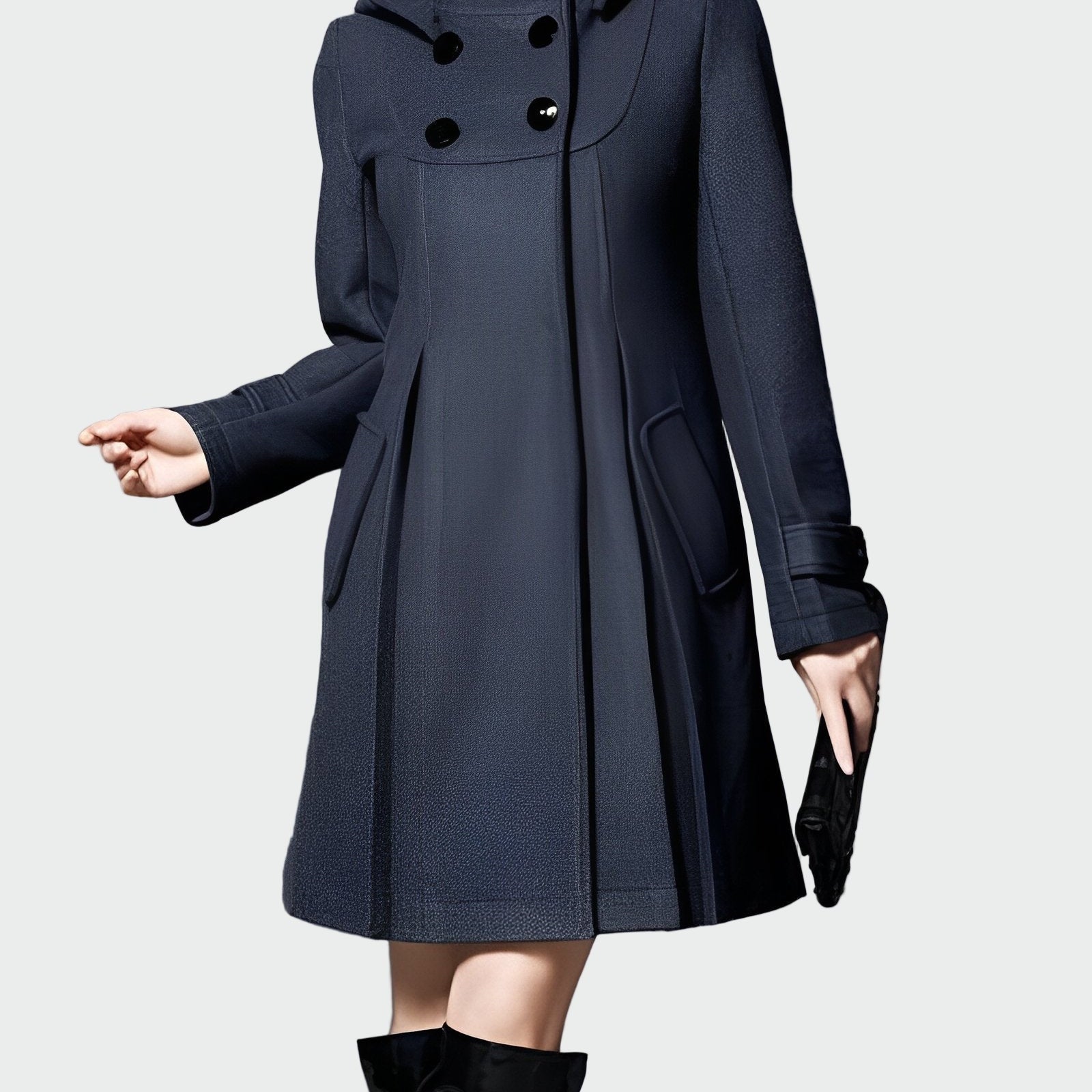 Plašč s kapuco in ovratnikom