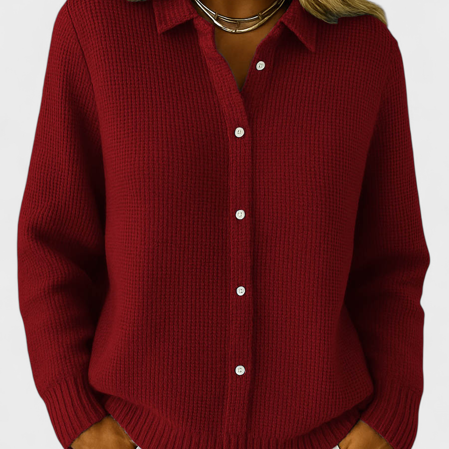 Katarina | Klasični Pleteni Pulover z Gumbi