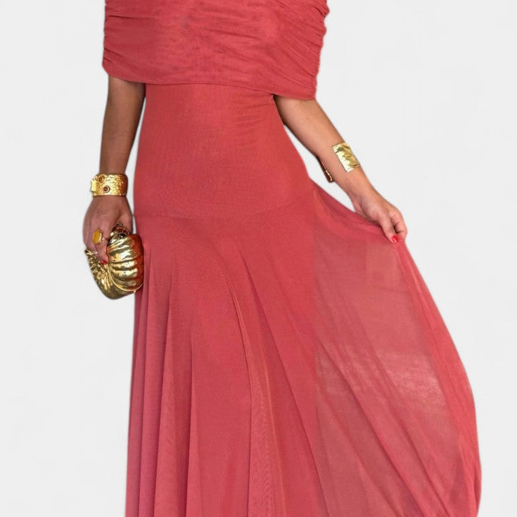 Renata - Maxi Obleka z Asimetričnim Ramenom