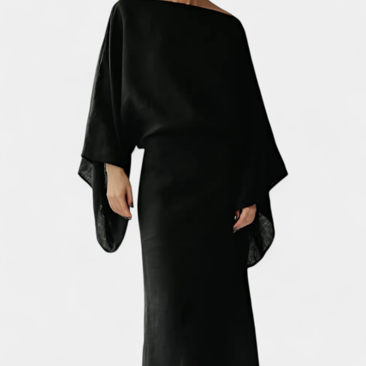 Filipa - Lanena in bombažna kimono obleka s pasom