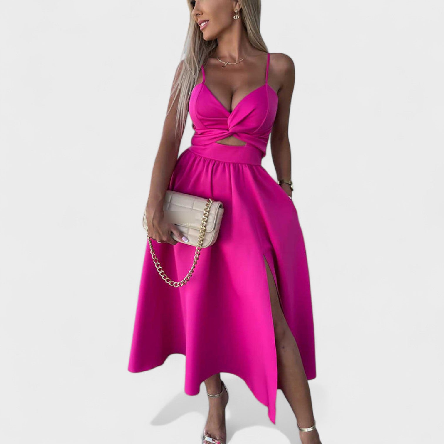 "Margarida – Poletna Obleka s Stranskim Razporkom"