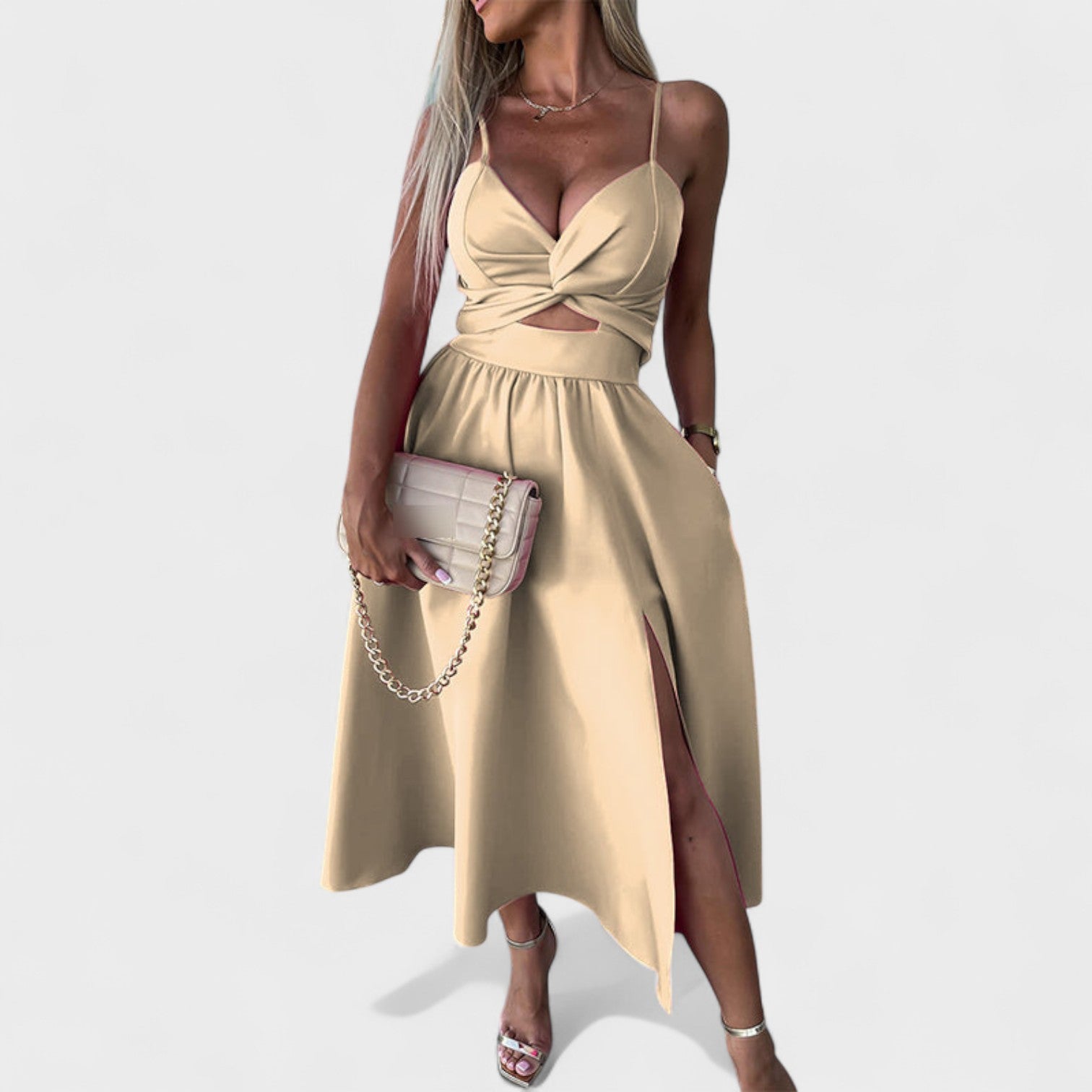 "Margarida – Poletna Obleka s Stranskim Razporkom"